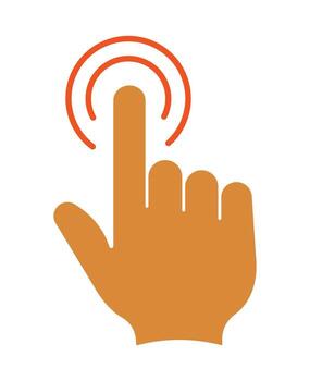 Hand Click and Tap Gesture Icon. A simple pointer symbol for UI interaction, website navigation, and app buttons. vector