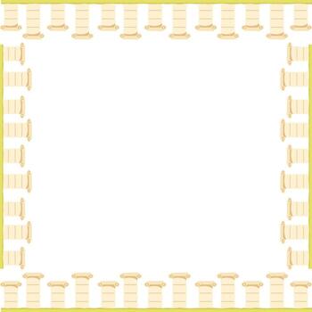 Column frame. Old style geometric empty rectangle frame vector