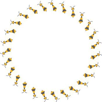 Honeybee frame. Cute honey Bee spring insect. Template with empty space for your text vector