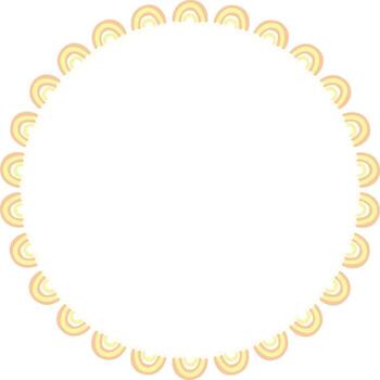 Rainbow frame. empty childish frame for text. Modern Ababy shower graphi vector