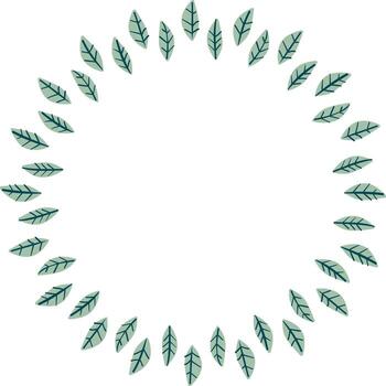 Frame with leaf elements decoration. Easter template with empty space for your text vector