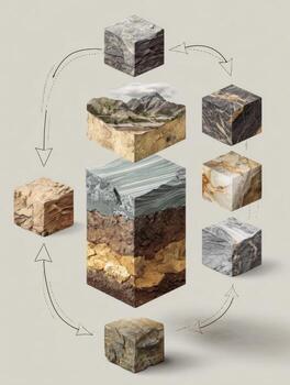 A Poster to Teach the Rock Cycle with Photorealistic Illustrations photo