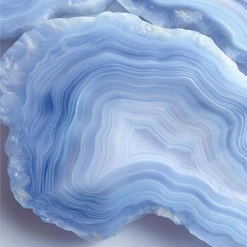 Blue Lace Agate Slice Glowing Softly from Behind photo