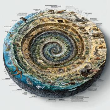 The Geologic Time Scale Presented as an Engaging Spiral Graphic photo