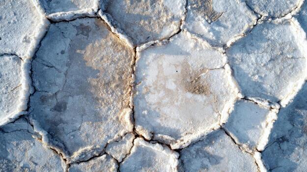 The Texture of a Cracked Salt Flat from Above in a Minimalist View photo