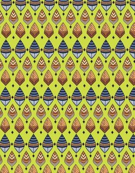 brillante geométrico hoja y soltar modelo en amarillo antecedentes vector