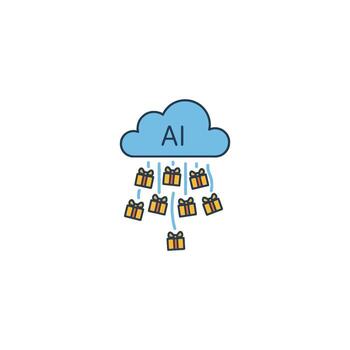 AI Data Cloud Solution for business growth and efficiency, using Data Science, Machine Learning, Big Data Analytics, and a Predictive Model for improved performance vector