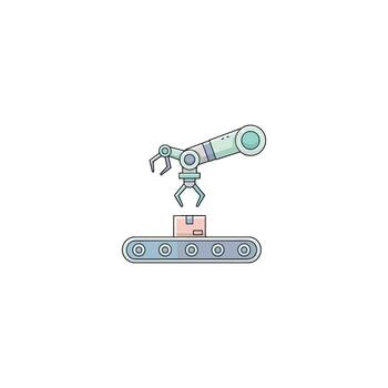 The evolution of ai robot automation and robotics in shipping logistics shows progress in efficiency for package delivery service through artificial intelligence technology and programming vector