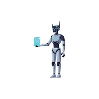 futurista acortar Arte de un inteligente robot con un ai cerebro, demostración el evolución de robot inteligencia, máquina mente conexión y asistencia vector