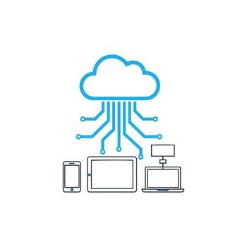 Cloud Computing strategy with an AI System for Big Data Analytics, Data Science, and Machine Learning. A solution for monitoring performance and business growth vector