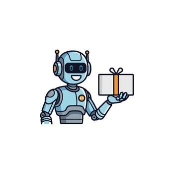 un inteligente ai robot proporciona eficiente paquete entrega servicio, encarnando automatización y avanzado tecnología en moderno robótica, y representa logístico Progreso vector