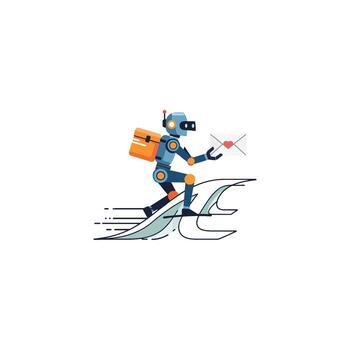 futurista robótica y artificial inteligencia un inteligente robot autómata con un ai cerebro muestra eficiencia y conexión en esta tecnología acortar Arte vector