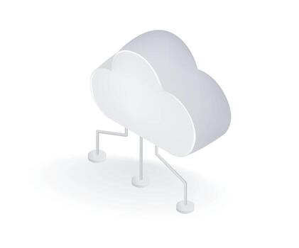 Cloud computing network storage server concept vector