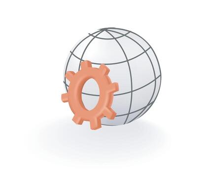 navegador Internet ajuste engranaje concepto vector