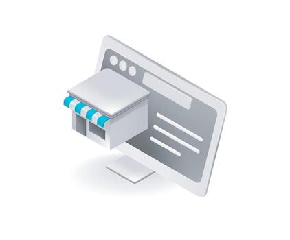 web mi comercio página en computadora pantalla vector