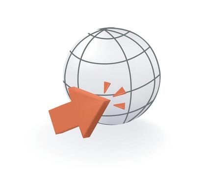 Browser internet click open link page vector