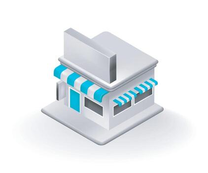 Building store of isometric style vector