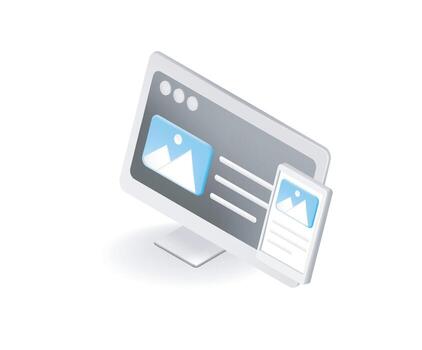 web sensible diseño desarrollo de isométrica estilo vector