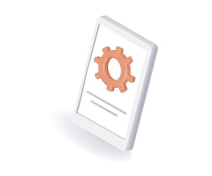 Mobile application setting gear concept vector