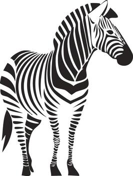 Zebra Logo in Black and White, Minimal and Clean Artwork, Ideal for Wildlife Branding, Nature Illustration, and Distinctive Animal Identity vector