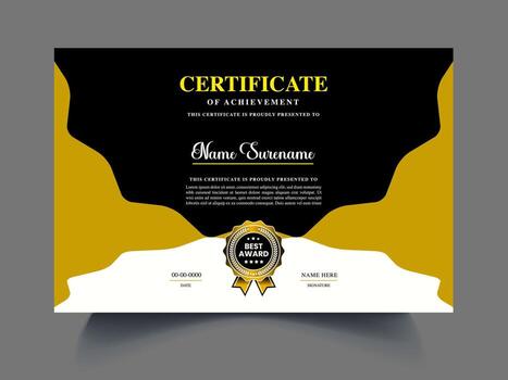 Blank Certificate Design Template for Customization vector