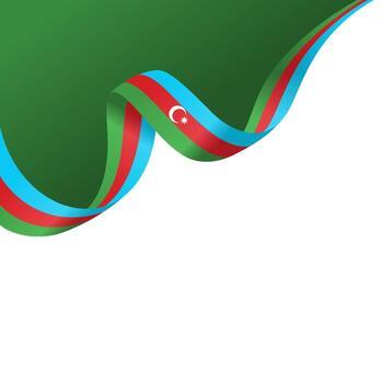 waving Azerbaijan flag ribbon background with copy space for text. Azerbaijan national day ornament vector