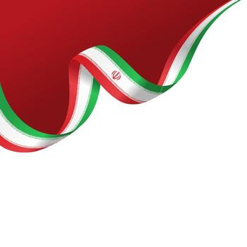 wavy ribbon of iran flag background with copy space for text. iran national day ornament vector