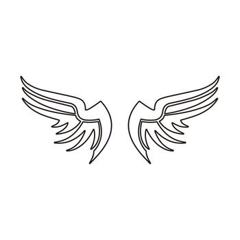 Wings icon illustration sign design style. Bird symbol for your web site design, logo, app, UI. vector