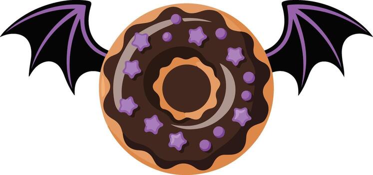 A donut with bats on it vector