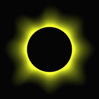 Circle illuminate frame with gradient. Yellow round neon banner isolated on black background. Fine illustration vector