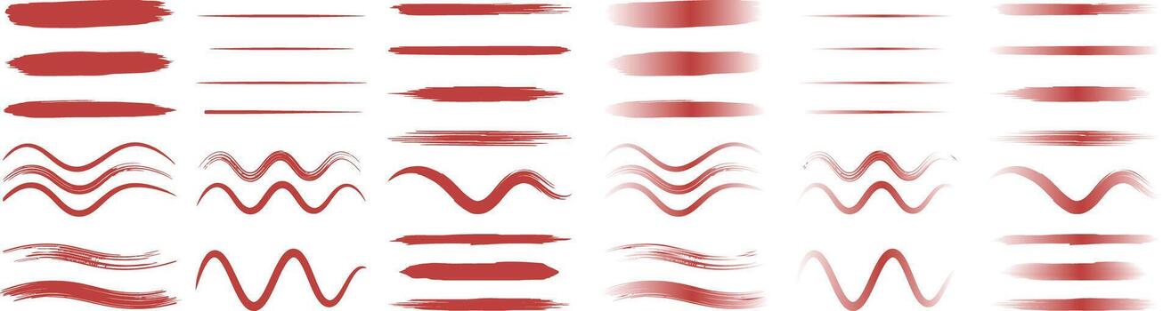 Abstract red brush strokes on white background for artistic design vector