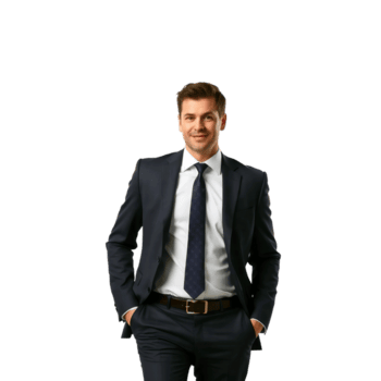 profissional homem de negocios dentro terno com transparente fundo para corporativo visuais png