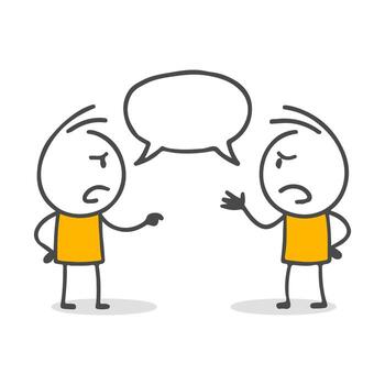 Communication Crisis. A Tense Argument Between Two Characters. vector