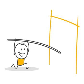 Crossing a high bar symbolizes determination and the act of pushing your limits. vector