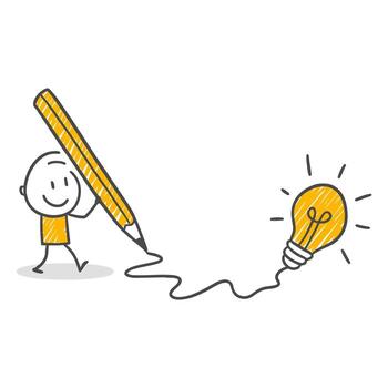 The inspiring power of generating creative ideas through the tip of a pencil. vector