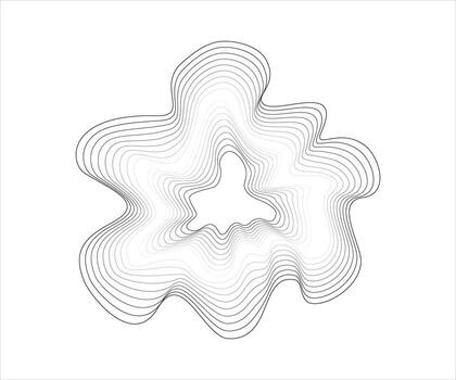 Minimal radial spectrum of sound dots in black ink. Clean white background. design for futuristic or audio-based visuals. vector