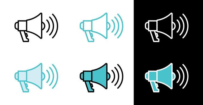 Megaphone icon in line and fill style vector