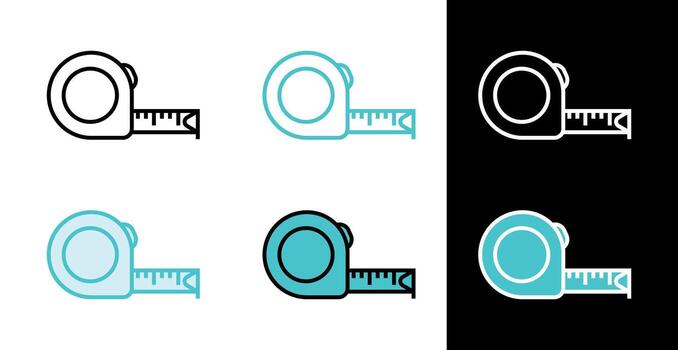 Tape measure tool icon for construction and building projects in line and fill style vector
