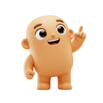 abbronzatura 3d reso personaggio puntamento verso l'alto con trasparente sfondo e morbido illuminazione png