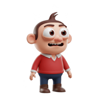 dessin animé homme personnage dans rouge chemise et bleu un pantalon sur transparent Contexte png