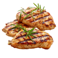 Delicious grilled chicken breasts with rosemary on a sleek png