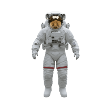 Astronaut in Spacesuit Isolated on Transparent Background for Space Exploration Projects png