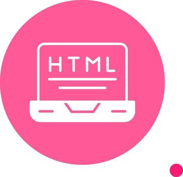 HTML Markup File Icon Glyph Circle vector