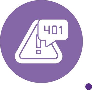 error 401 no autorizado acceso glifo circulo vector