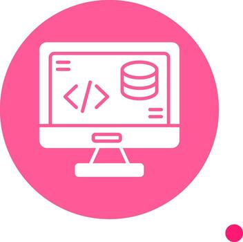 backend servidor lógica icono glifo circulo vector