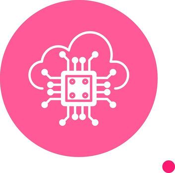 Cloud Computing Network Icon Glyph Circle vector