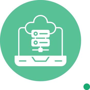 web servidor hospedaje estante glifo circulo vector