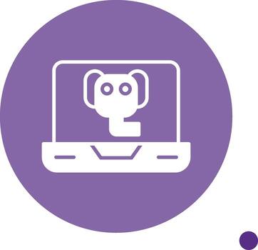 posgresql elefante db icono glifo circulo vector