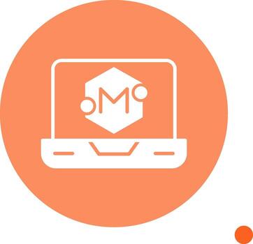 Redis In Memory Cache Glyph Circle vector