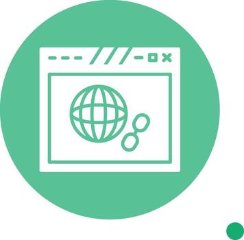 Interlinked Web Chain Icon Glyph Circle vector